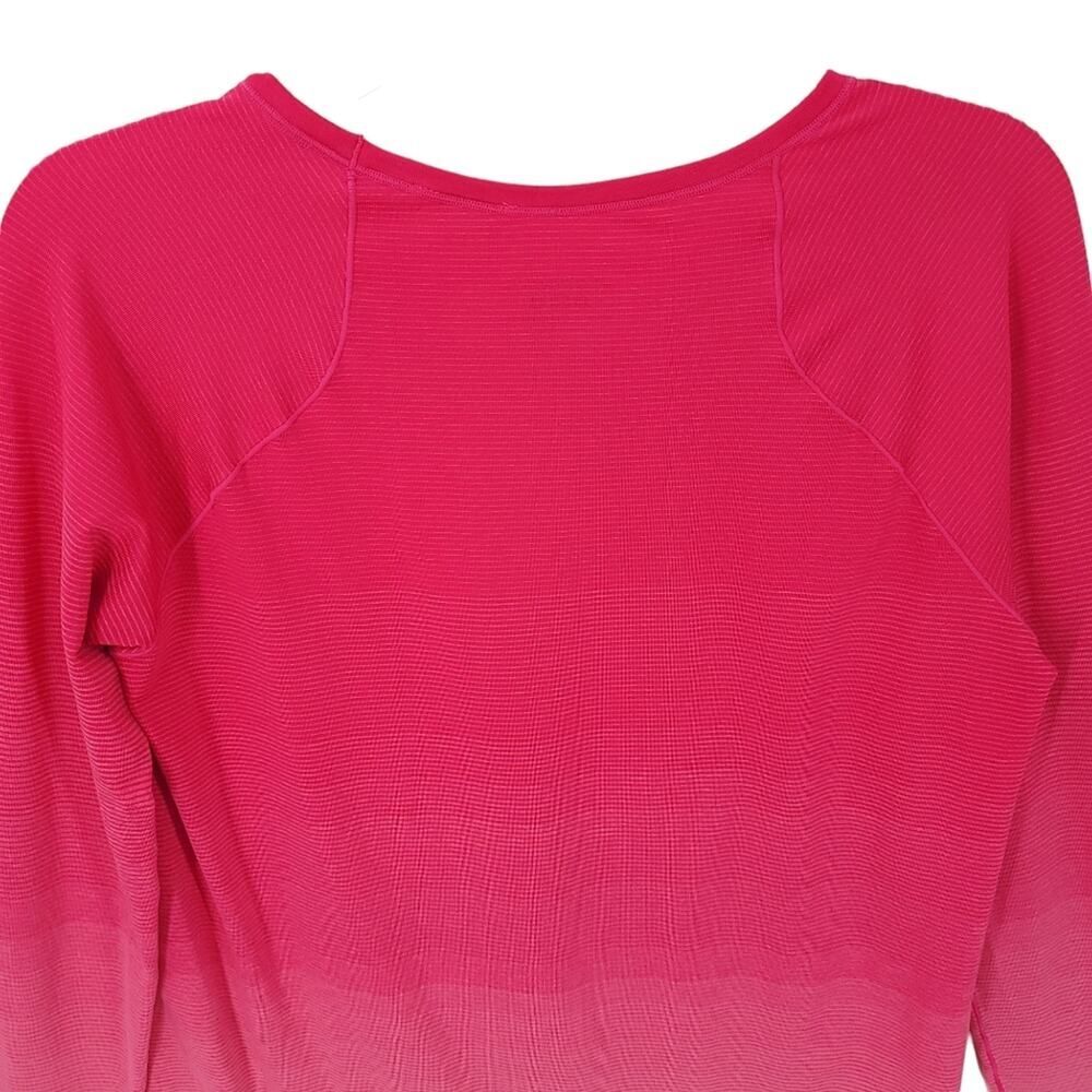 Brooks Pink Ribbed Running Top LG - Picture 5 of 13